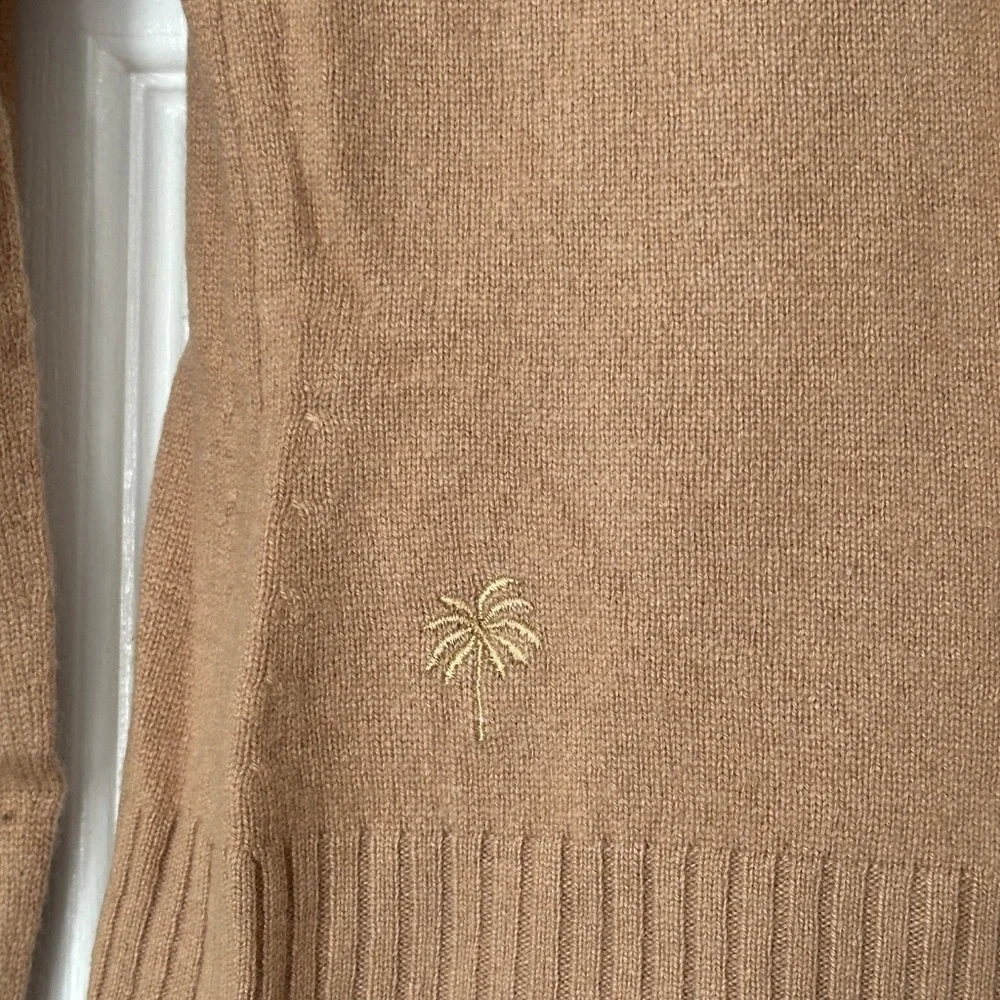 LIlly Pulitzer Fairley Cashmere Cardigan Button Tan Brown XS Classic Excellent - Picture 2 of 7